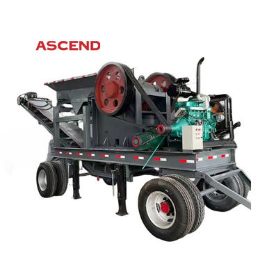 Large scale PE400x600 PE500x750 mobile jaw crusher capacity 50 80 100tph for gold mining stone crushing